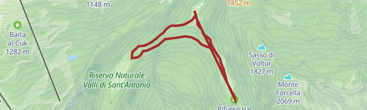 Route map: Al Rifugio Val Brandet, nella riserva delle Valli di San'Antonio